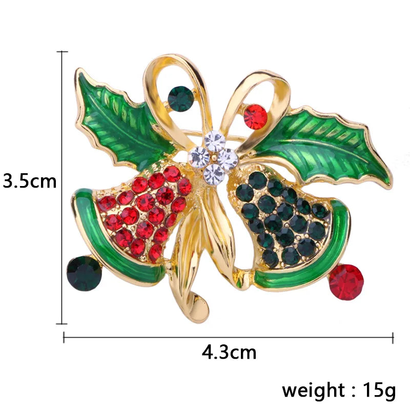 Cute Christmas Tree Santa Claus Bell Alloy Plating Unisex Brooches