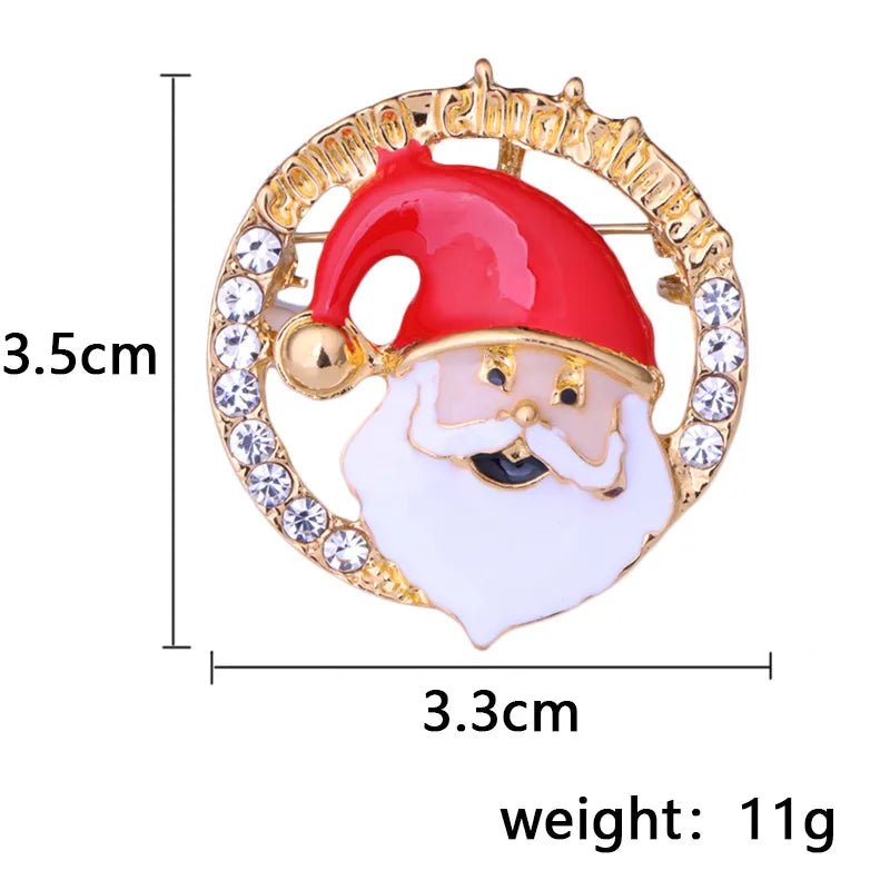 Cute Christmas Tree Santa Claus Bell Alloy Plating Unisex Brooches