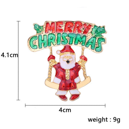 Cute Christmas Tree Santa Claus Bell Alloy Plating Unisex Brooches