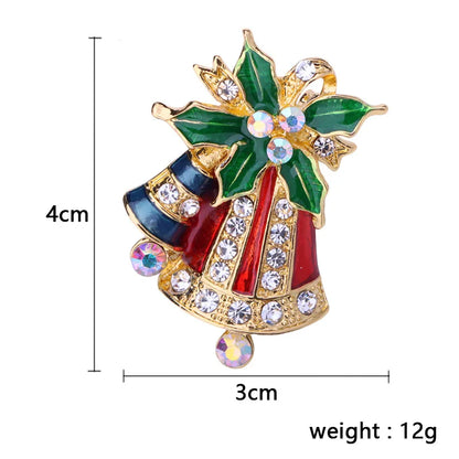 Cute Christmas Tree Santa Claus Bell Alloy Plating Unisex Brooches