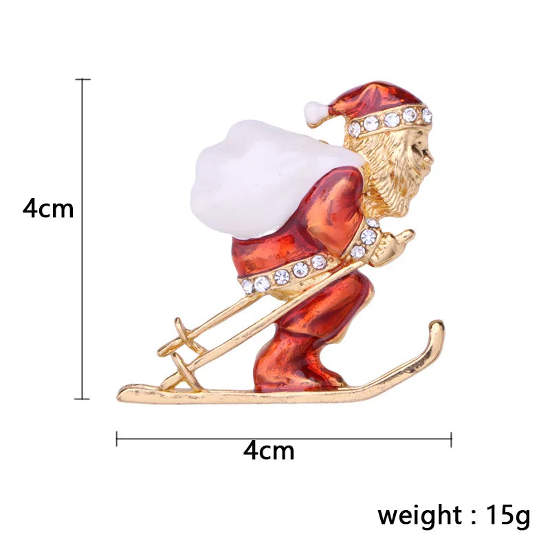 Cute Christmas Tree Santa Claus Bell Alloy Plating Unisex Brooches