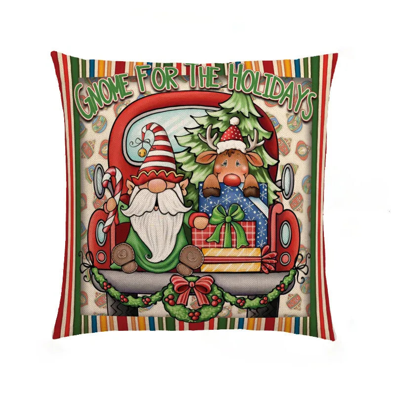 Cute Christmas Tree Santa Claus Letter Linen Pillow Cases