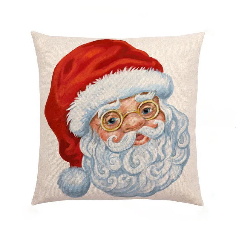 Cute Christmas Tree Santa Claus Letter Linen Pillow Cases