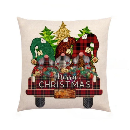 Cute Christmas Tree Santa Claus Letter Linen Pillow Cases