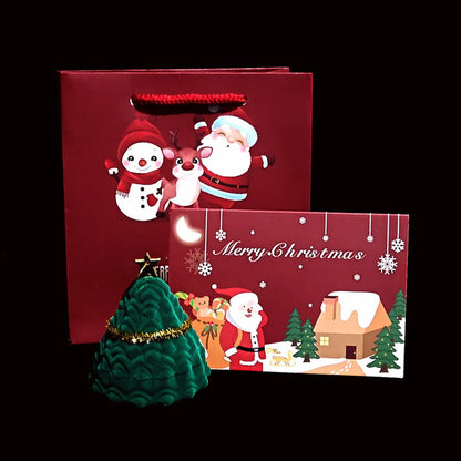 Cute Christmas Tree Santa Claus Snowman Cloth Jewelry Boxes 1 Piece