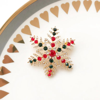 Cute Christmas Tree Snowman Alloy Rhinestone Enamel Women'S Brooches