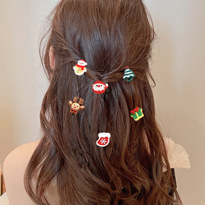 Cute Christmas Tree Snowman Elk Plastic Hair Clip