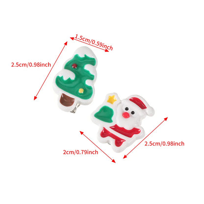 Cute Christmas Tree Snowman Elk Plastic Hair Clip