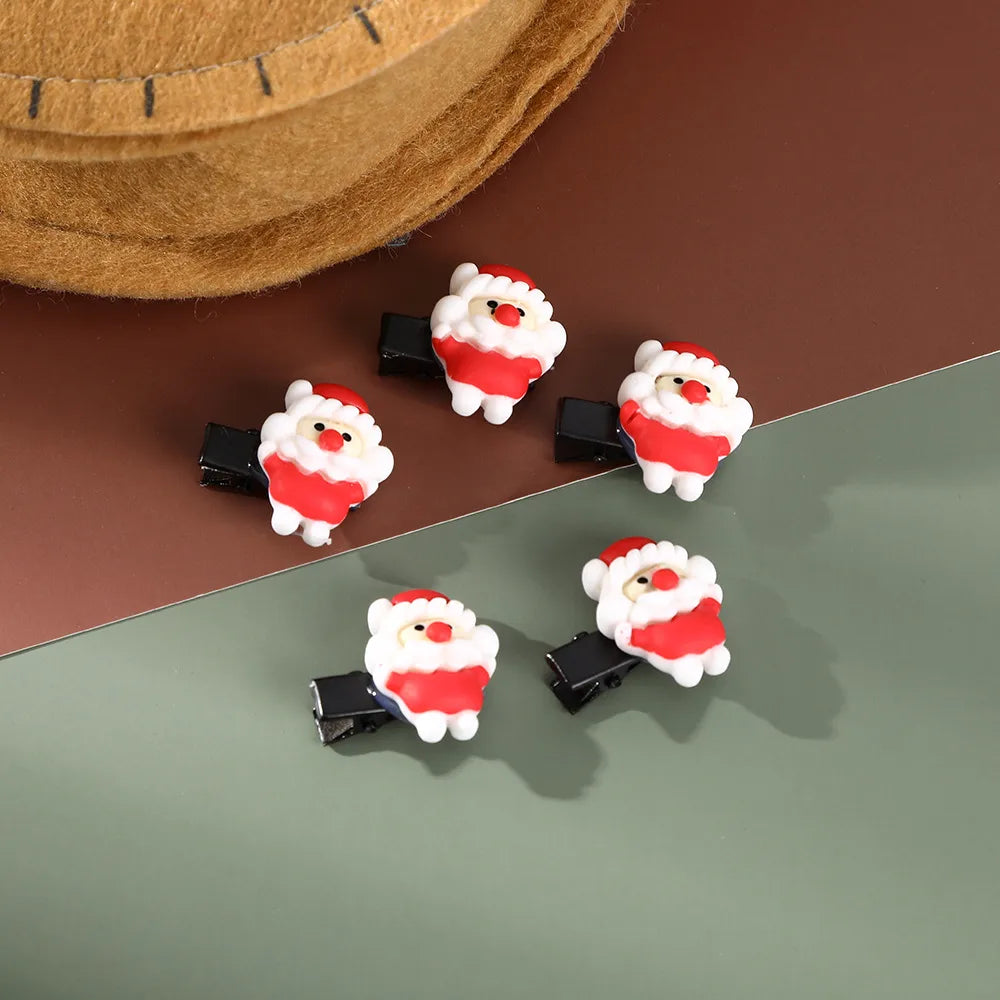 Cute Christmas Tree Snowman Elk Plastic Hair Clip