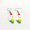 Cute Christmas Tree Snowman Elk Resin Three-Dimensional Christmas Women'S Ear Hook 1 Pair