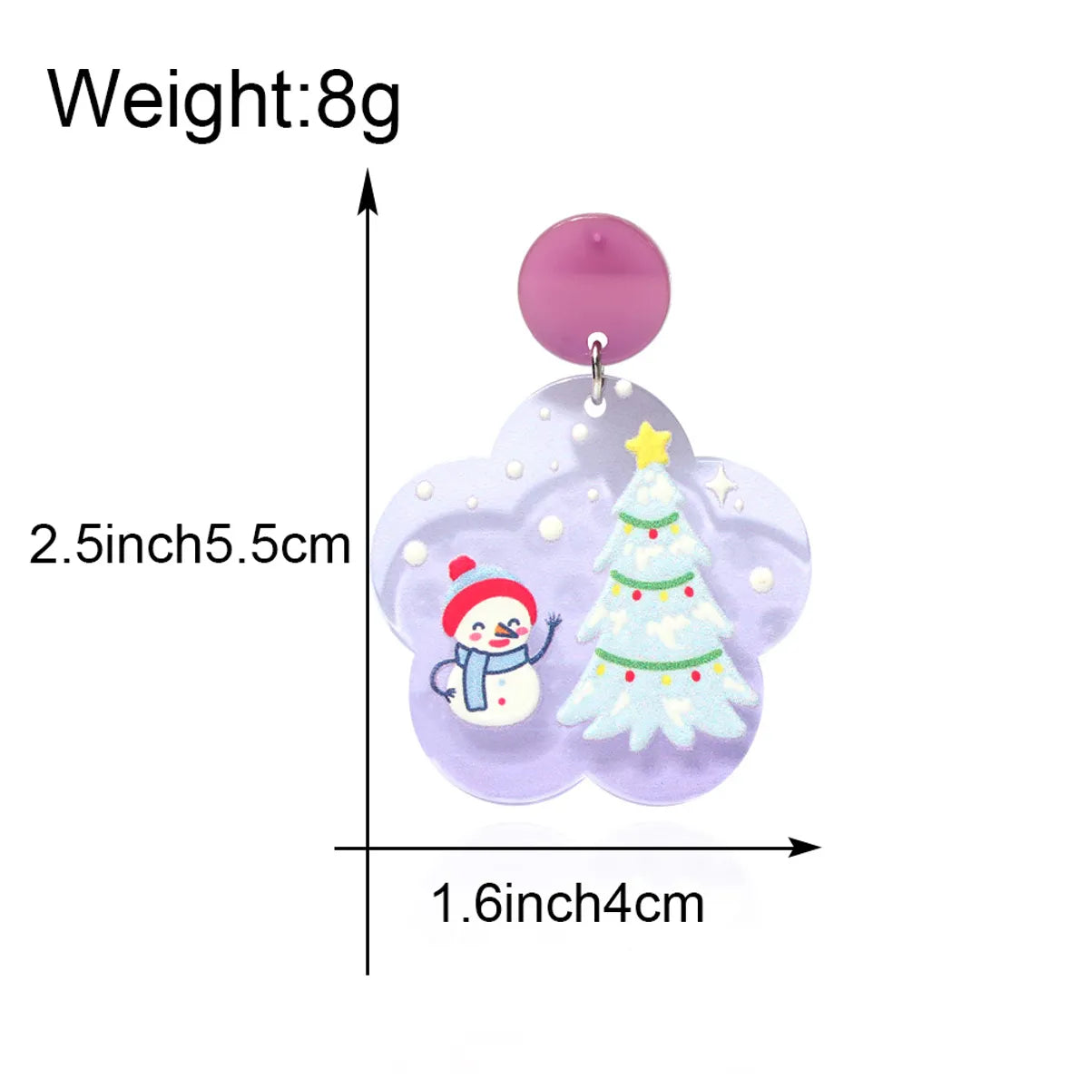 Cute Christmas Tree Snowman Plastic Women's Drop Earrings 1 Pair