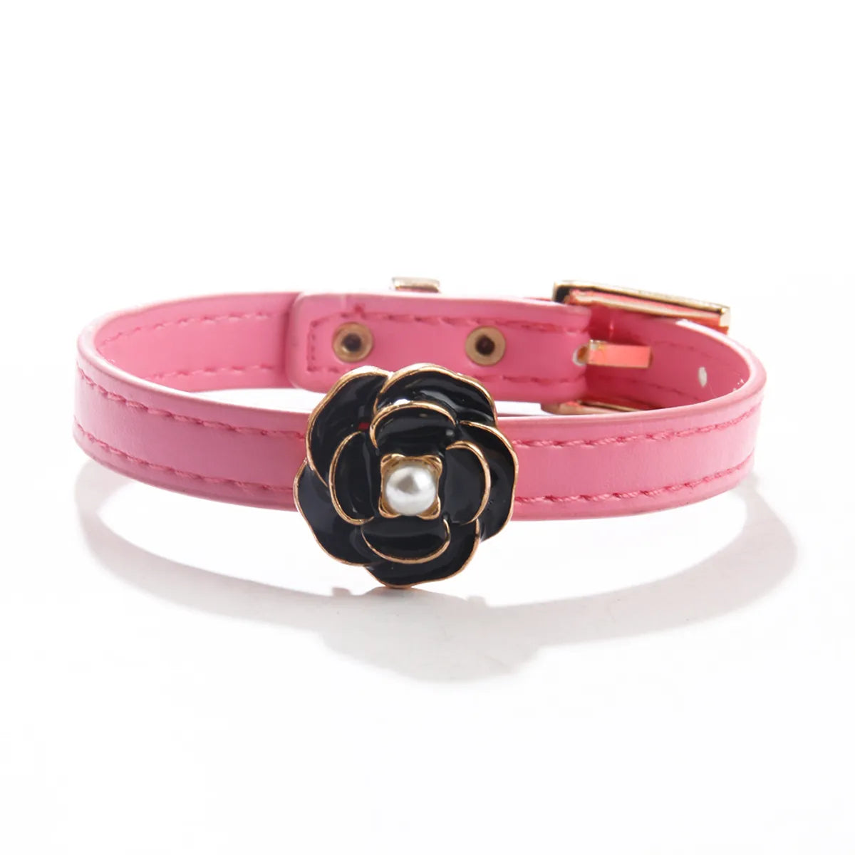 Cute Classic Style Flower Artificial Pearls Pu Leather Alloy Wholesale Bracelets