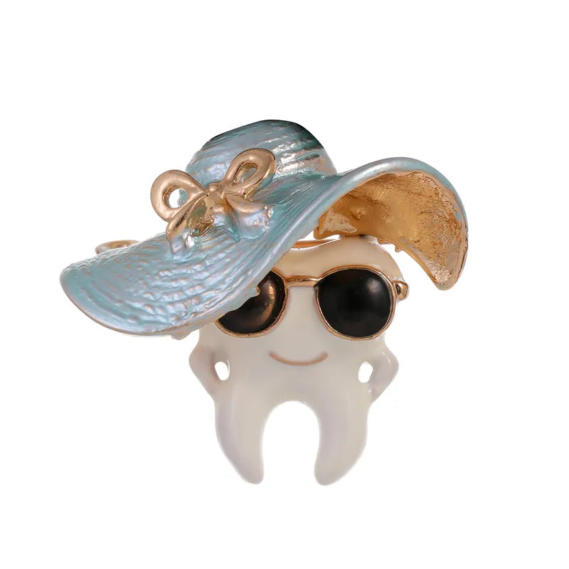 Cute Classic Style Guitar Teeth Cat Alloy Enamel Inlay Rhinestones Unisex Corsage Brooches Collar Pin