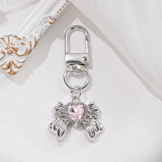 Cute Classic Style Heart Shape Alloy Bag Pendant Keychain