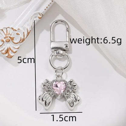 Cute Classic Style Heart Shape Alloy Bag Pendant Keychain