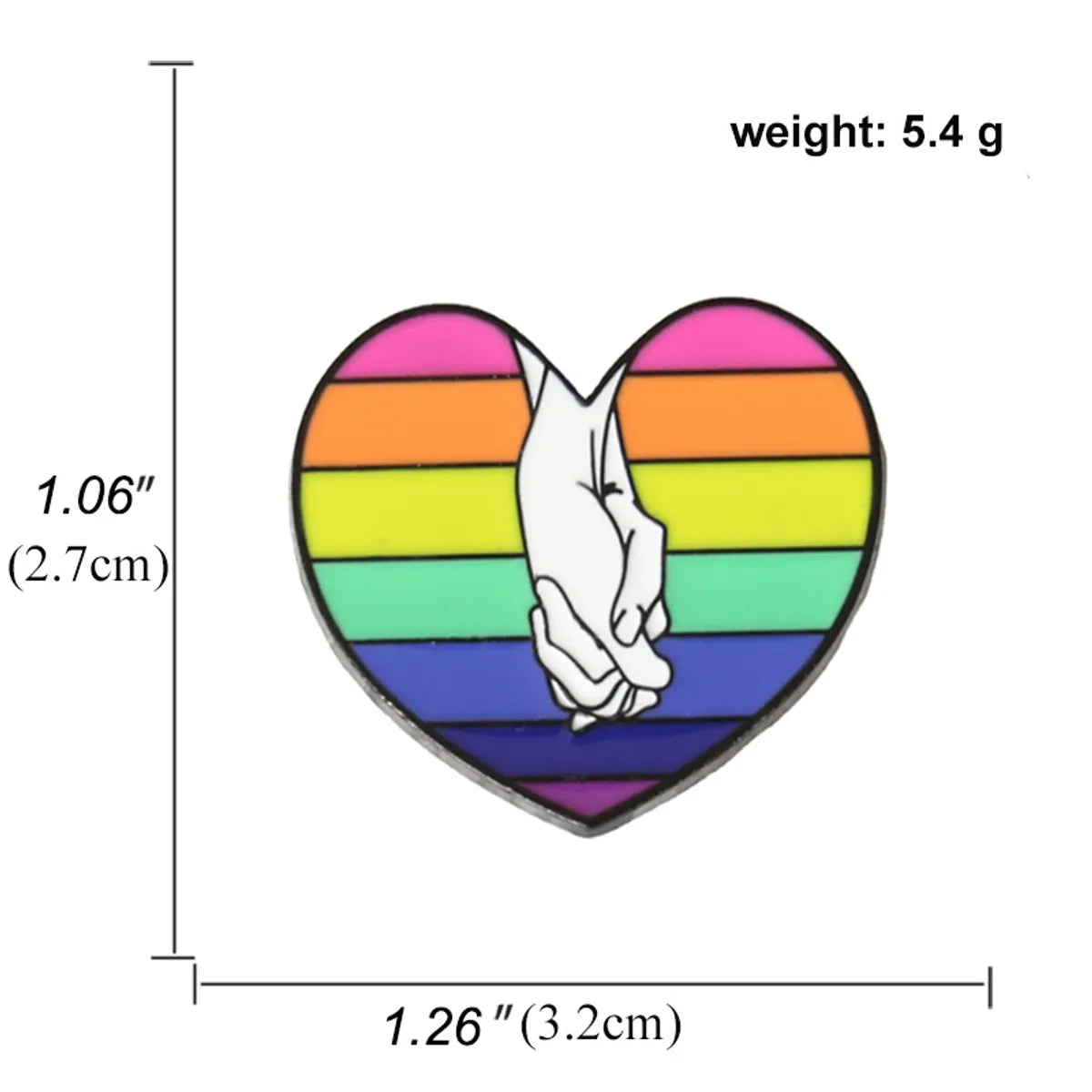 Cute Classic Style Rainbow Heart Shape Alloy Enamel Women'S Brooches