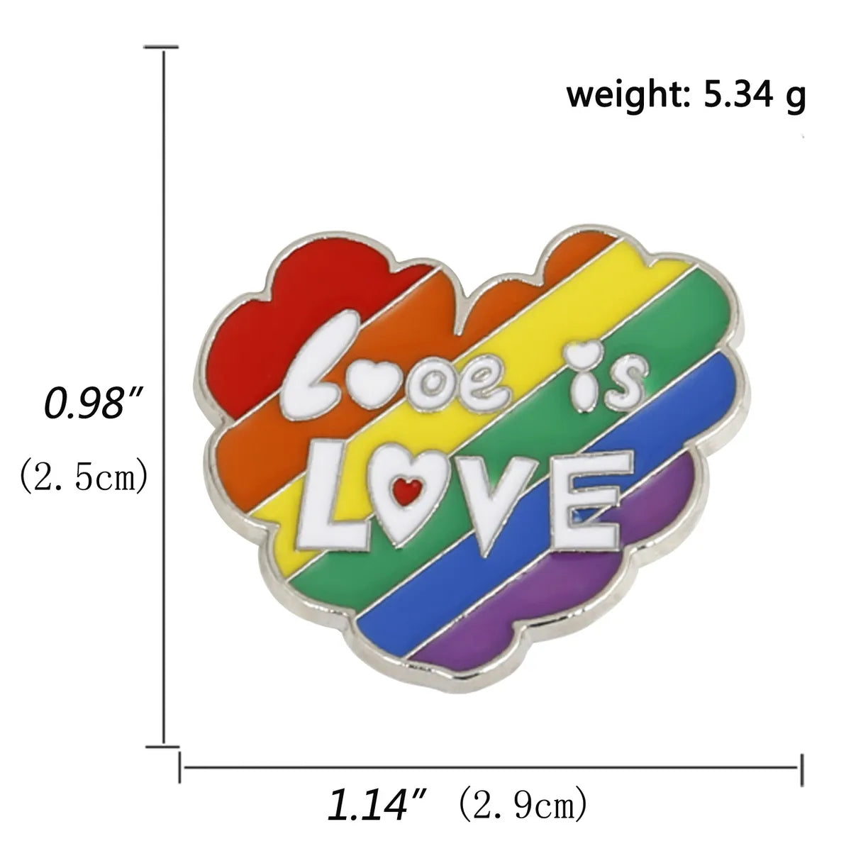 Cute Classic Style Rainbow Heart Shape Alloy Enamel Women'S Brooches