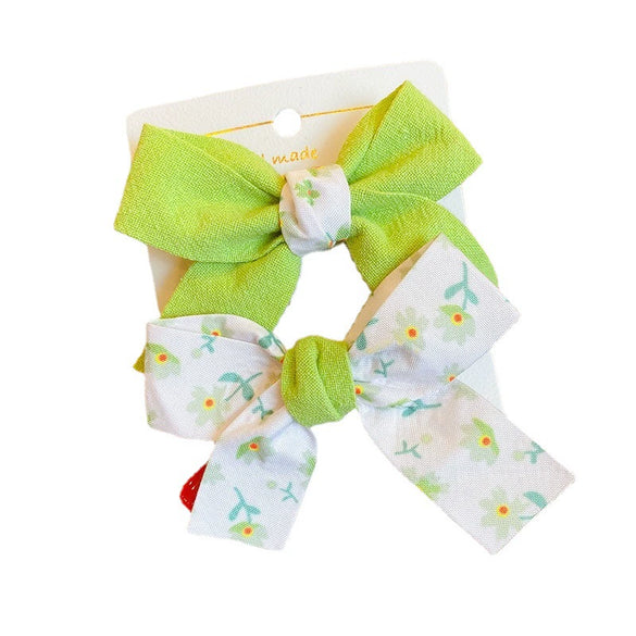 Cute Cloth Bow Hair Clip For Girls Baby Bangs Side Hairpin Soft Bow Headdress Accessory