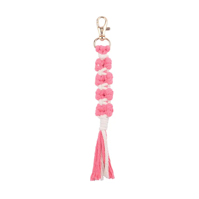 Cute Color Block Cotton Women'S Keychain