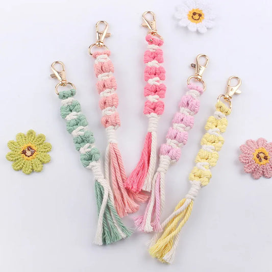 Cute Color Block Cotton Women'S Keychain