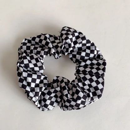 Cute Color Block Plaid Cloth Hair Tie