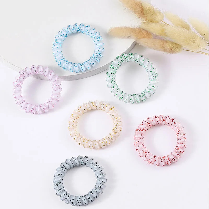 Women'S Cute Color Block Polka Dots Flower Plastic Hair Tie