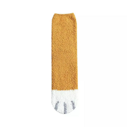 Cute Color Block Polyester Blending Plush Socks