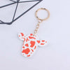 Cute Cows Wood Unisex Keychain