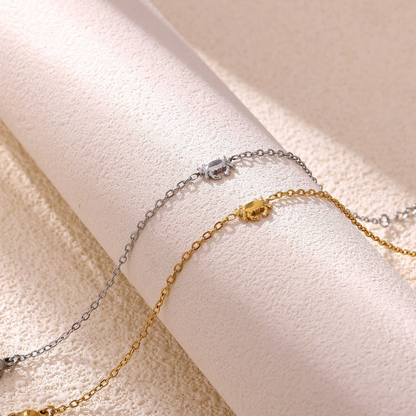 Cute Crab Bracelet In Gold Plated Stainless Steel Sweet Edgy Animal Jewelry For Women And Men