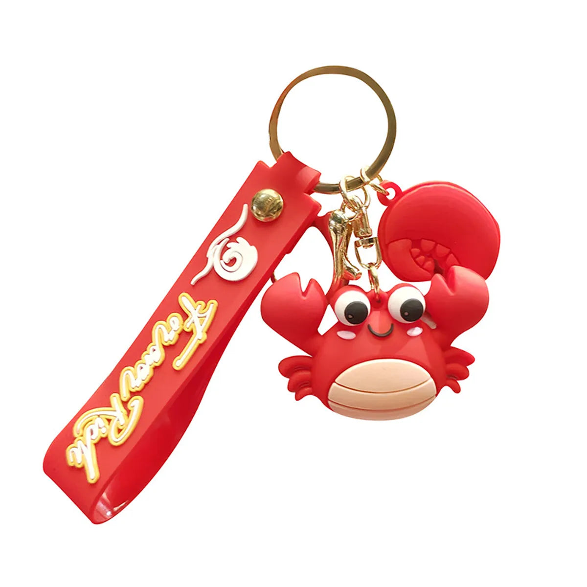 Cute Crab Lobster Pvc Metal Women'S Bag Pendant Keychain