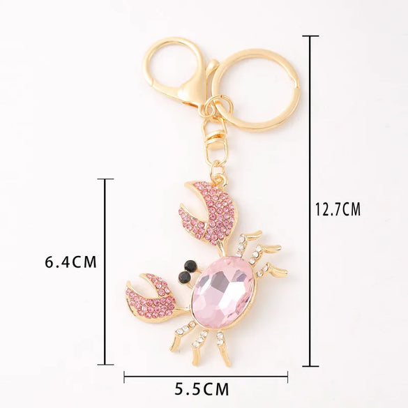 Cute Crab Zinc Alloy Diamond Unisex Bag Pendant Keychain
