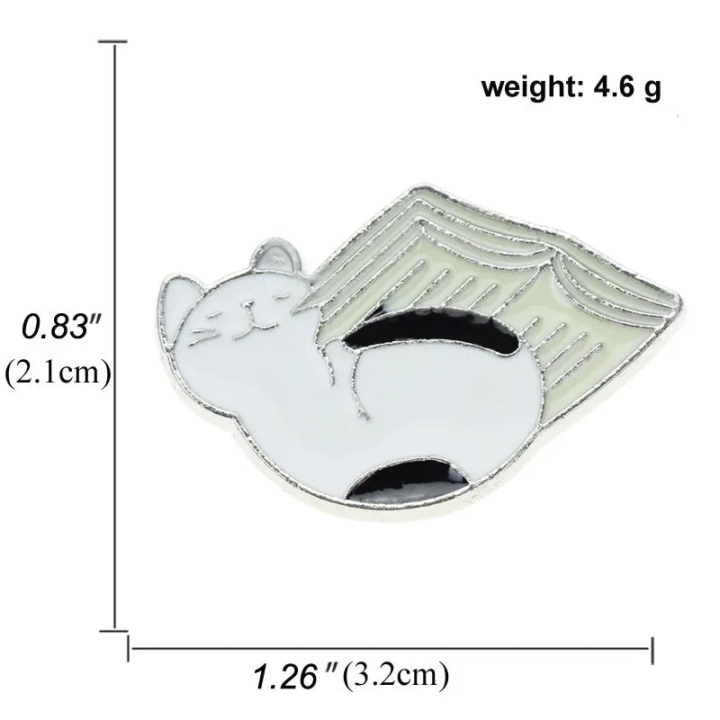 Cute Creative Pose Kitten Basket Brooch Cartoon Badge Brooch