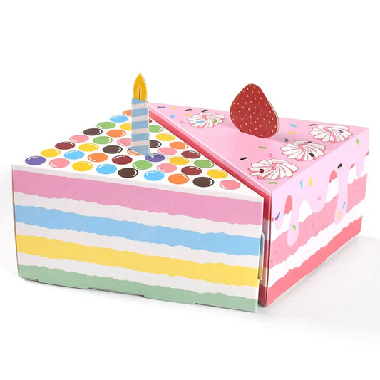 Cute Creative Triangle Cake Shape Table Candy Box Spot Birthday Party Color Gift Packaging Box