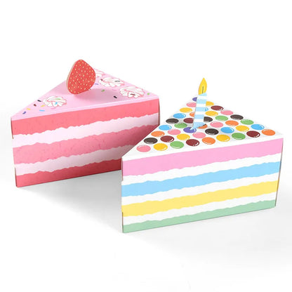 Cute Creative Triangle Cake Shape Table Candy Box Spot Birthday Party Color Gift Packaging Box