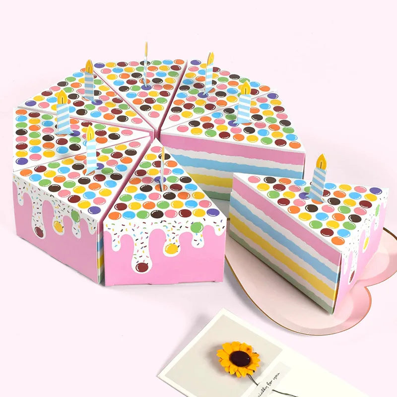 Cute Creative Triangle Cake Shape Table Candy Box Spot Birthday Party Color Gift Packaging Box