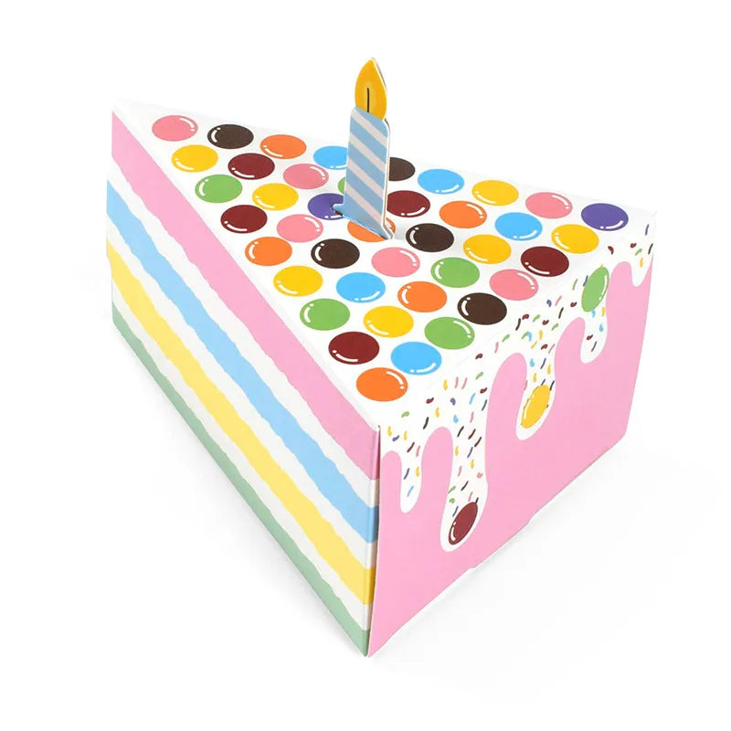 Cute Creative Triangle Cake Shape Table Candy Box Spot Birthday Party Color Gift Packaging Box