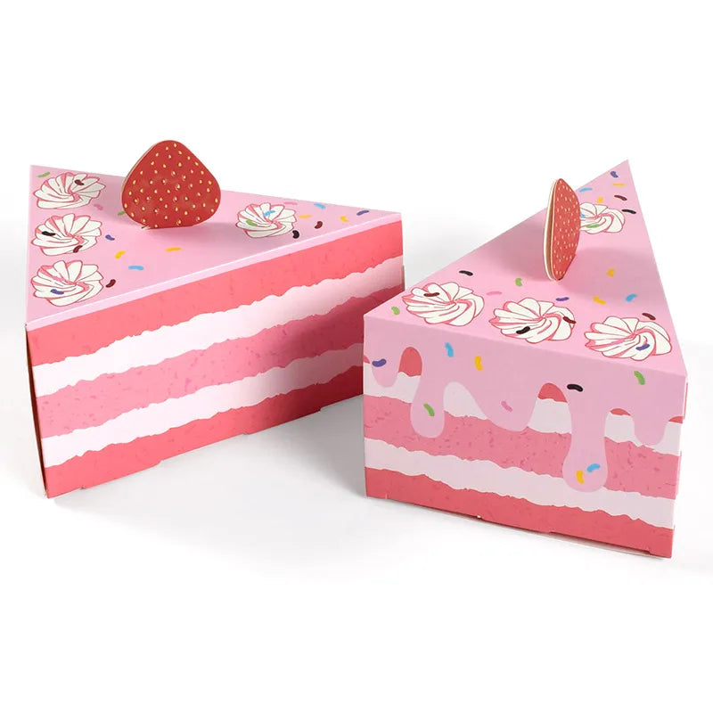 Cute Creative Triangle Cake Shape Table Candy Box Spot Birthday Party Color Gift Packaging Box