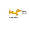 Cute Dachshund Animal Brooch For Women Geometric Stainless Steel Design With 18K Gold Plated Finish Elegant Fashion Jewelry Accessory