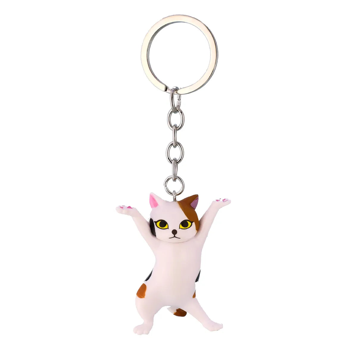 Cute Dancing Cat Pendant Keychain