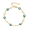 Cute Devil's Eye Flower Stainless Steel Enamel Bracelets