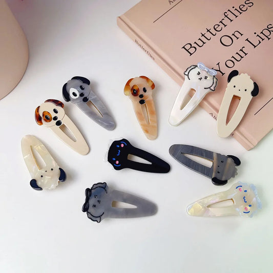 Cute Dog Acetic Acid Sheets Handmade Hair Clip