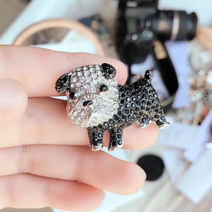 Cute Dog Alloy Plating Inlay Rhinestones Unisex Brooches