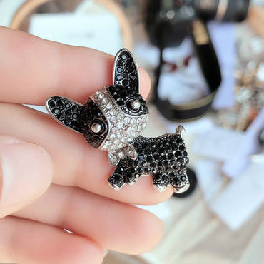 Cute Dog Alloy Plating Inlay Rhinestones Unisex Brooches