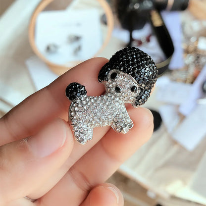 Cute Dog Alloy Plating Inlay Rhinestones Unisex Brooches