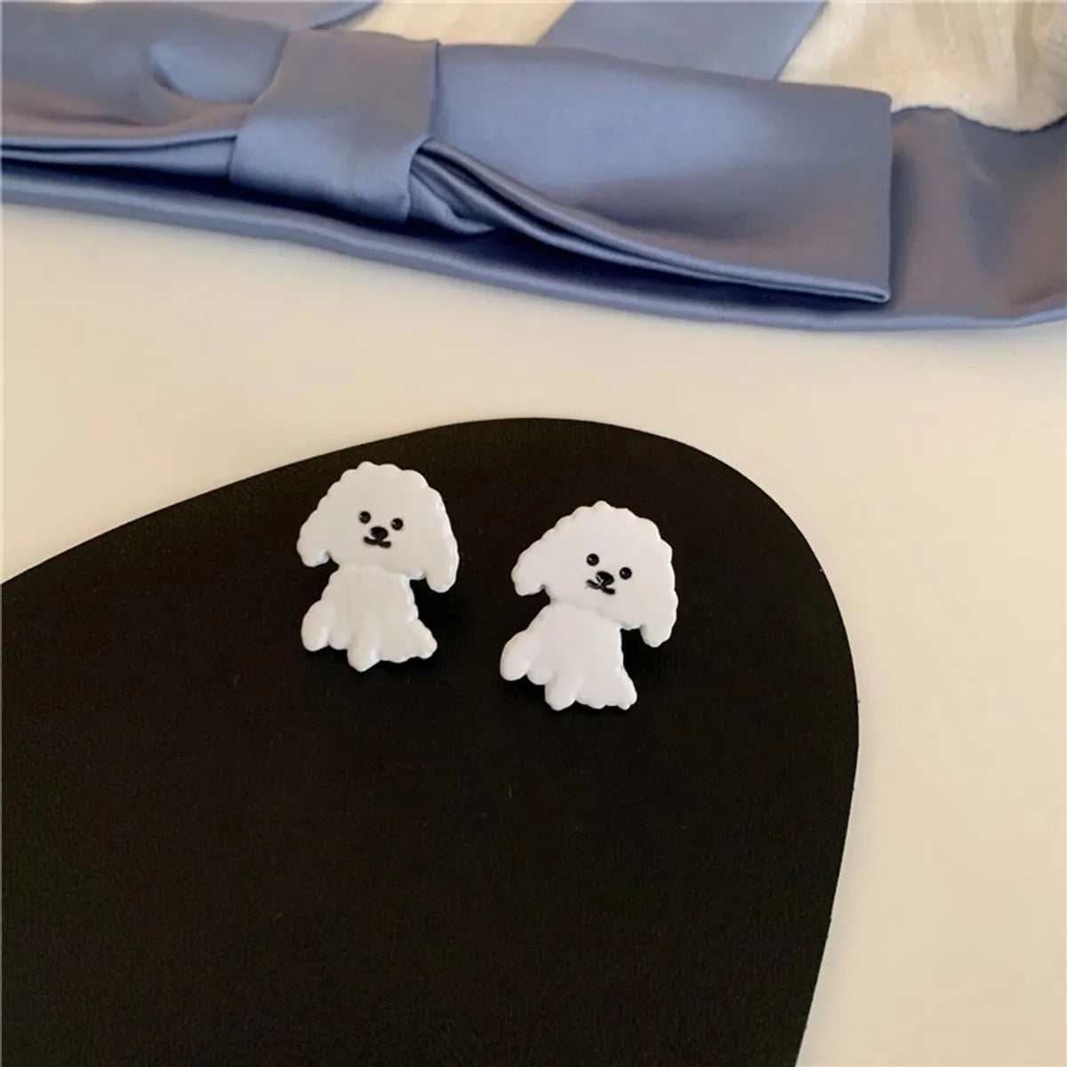 Cute Dog Alloy Stoving Varnish Ear Studs