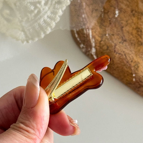 Cute Dog Duckbill Hairpin Made Of Acetic Acid With Diamond Set For Women High End Sense Cartoon All Match Hair Accessories
