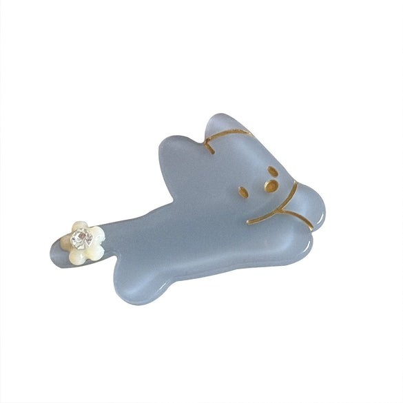Cute Dog Duckbill Hairpin Made Of Acetic Acid With Diamond Set For Women High End Sense Cartoon All Match Hair Accessories