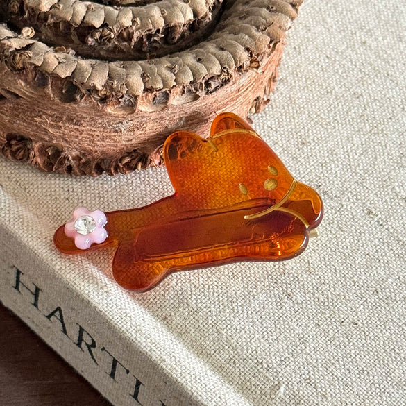 Cute Dog Duckbill Hairpin Made Of Acetic Acid With Diamond Set For Women High End Sense Cartoon All Match Hair Accessories