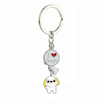 Cute Dog Metal Unisex Bag Pendant Keychain