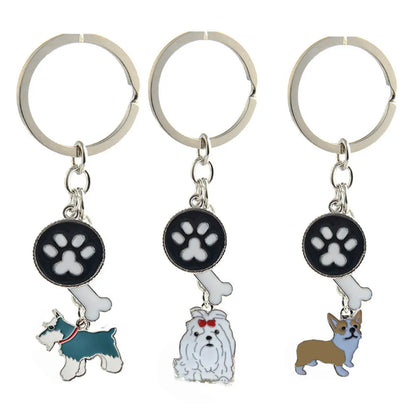 Cute Dog Metal Unisex Bag Pendant Keychain